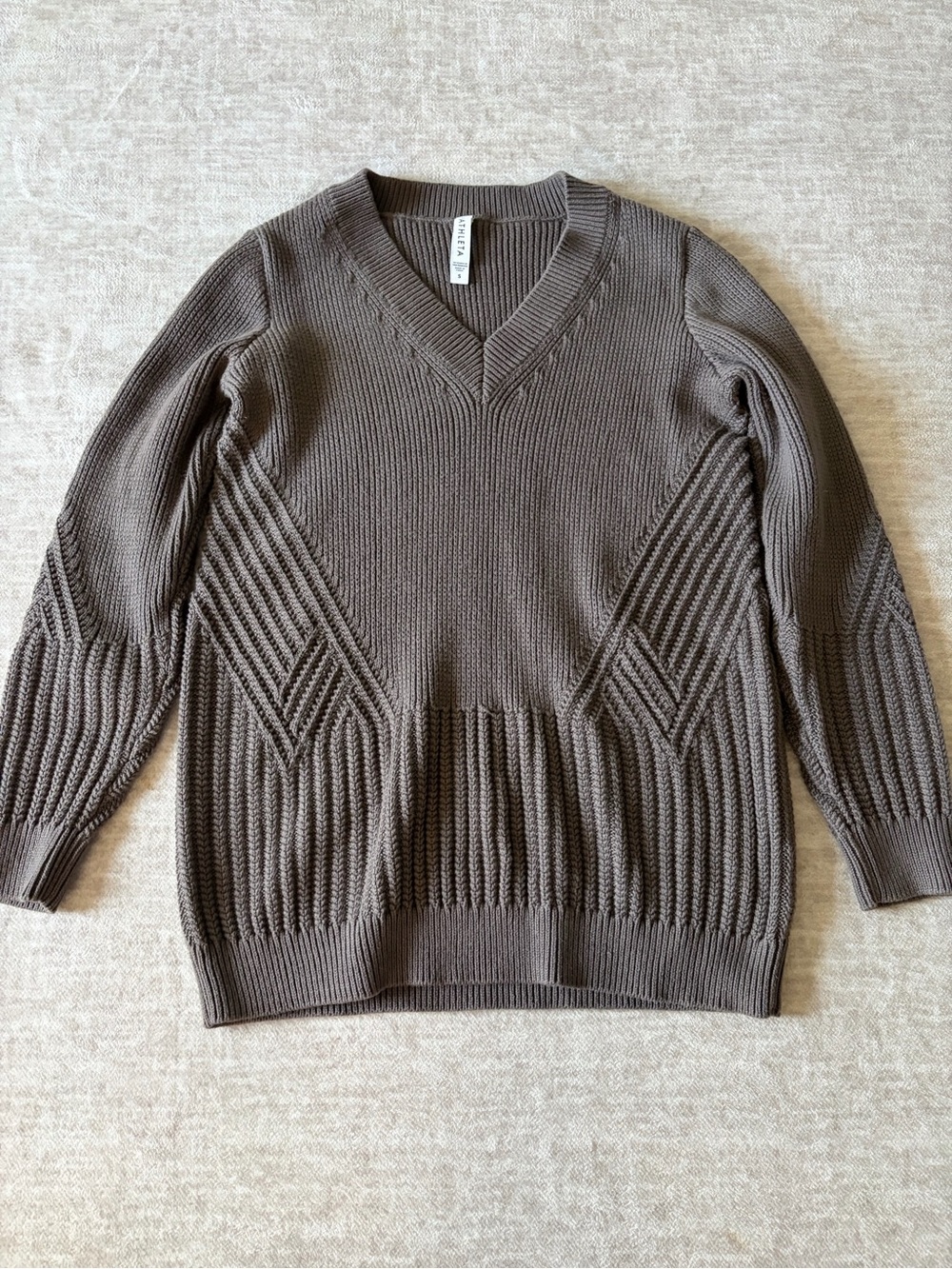 Athleta V Neck Chunky Oversized Sweater